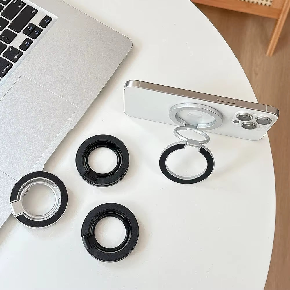 Dual Magnetic Phone Holder Stand, 360° Rotating Foldable for Magsafe Mount Portable Desktop & Car Use for Iphone 12/13/14/15/16