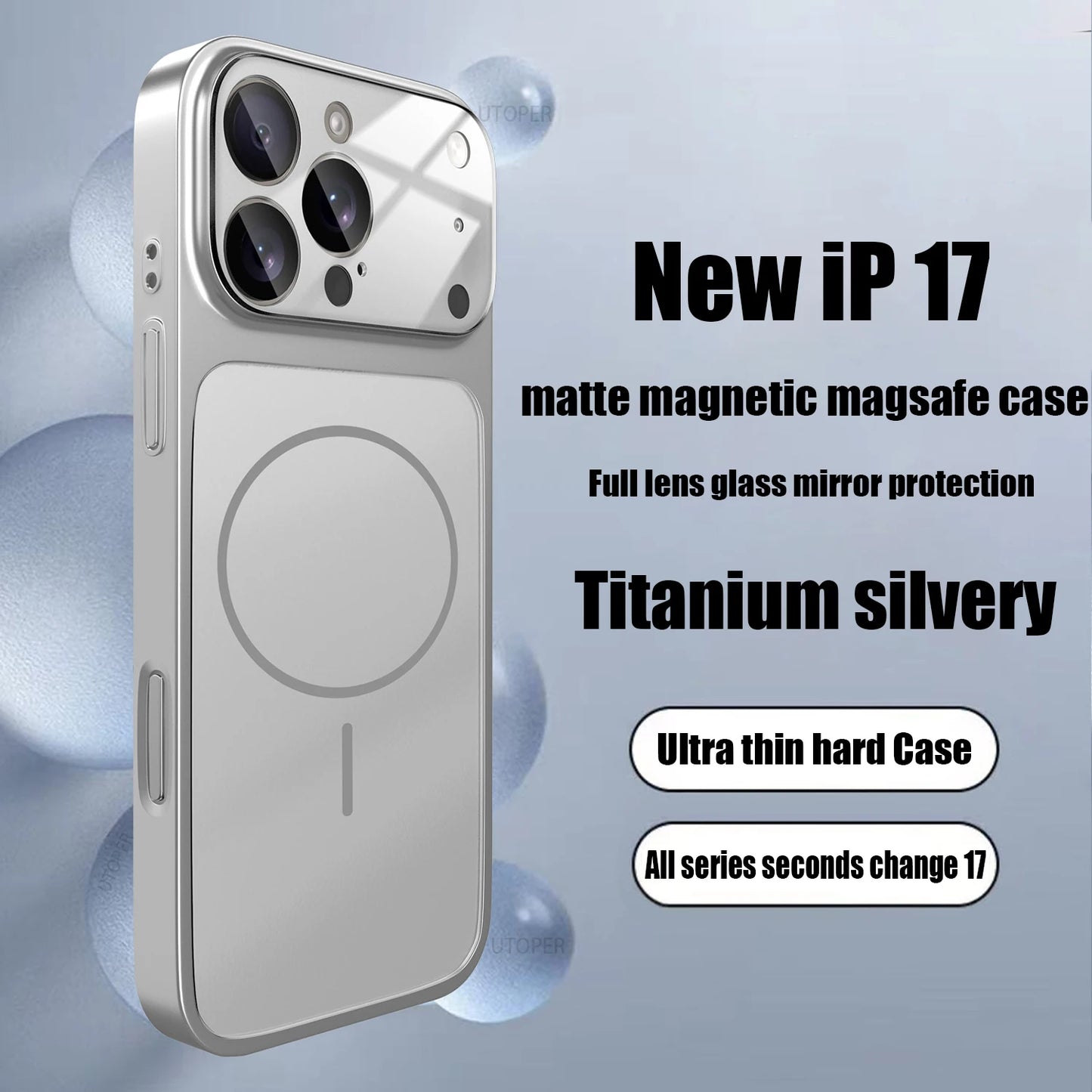 Luxury Large Frame Glass Lens Protect New Phone Case for Iphone 17 Air 16 15 14 13 Pro Max 17 Pro Magsafe Magnetic PC Hard Cover