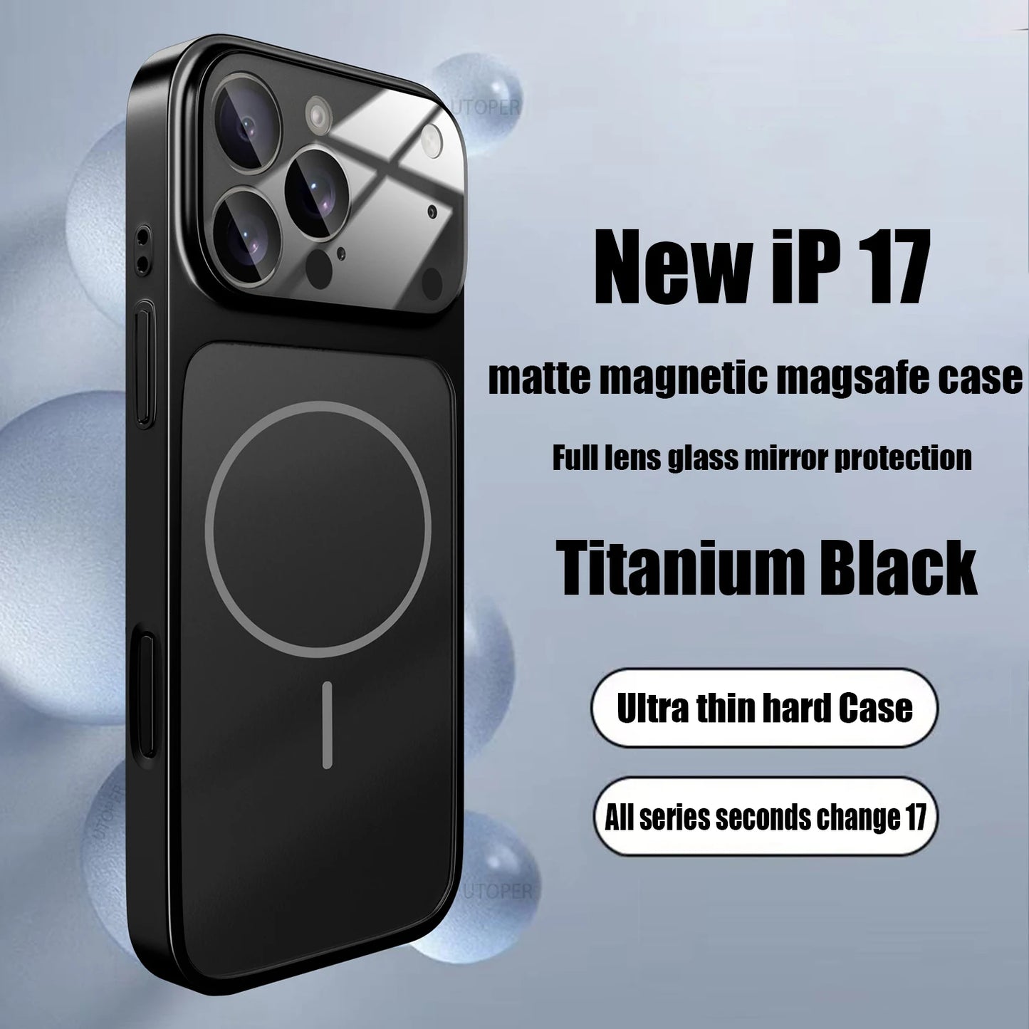 Luxury Large Frame Glass Lens Protect New Phone Case for Iphone 17 Air 16 15 14 13 Pro Max 17 Pro Magsafe Magnetic PC Hard Cover