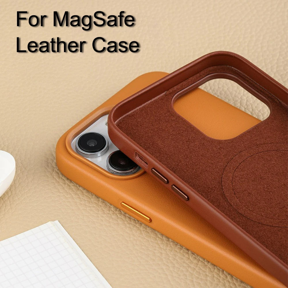Luxury Leather Animation for Magsafe Magnetic Wireless Charging Case for Iphone 16 15 14 13 Pro Max Mini plus Shockproof Cover
