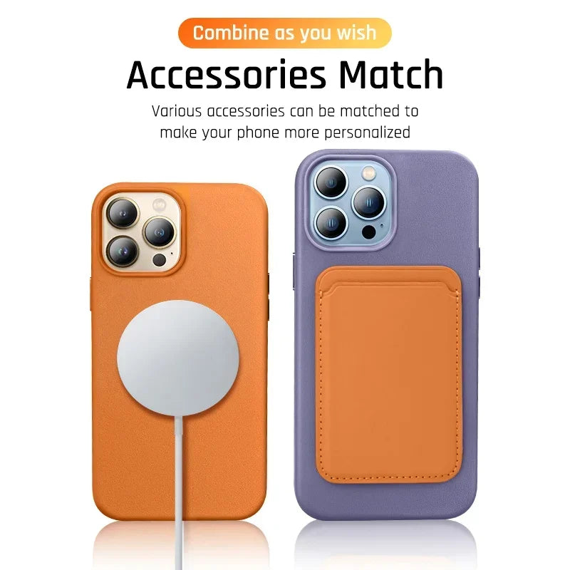 Luxury Leather Animation for Magsafe Magnetic Wireless Charging Case for Iphone 16 15 14 13 Pro Max Mini plus Shockproof Cover