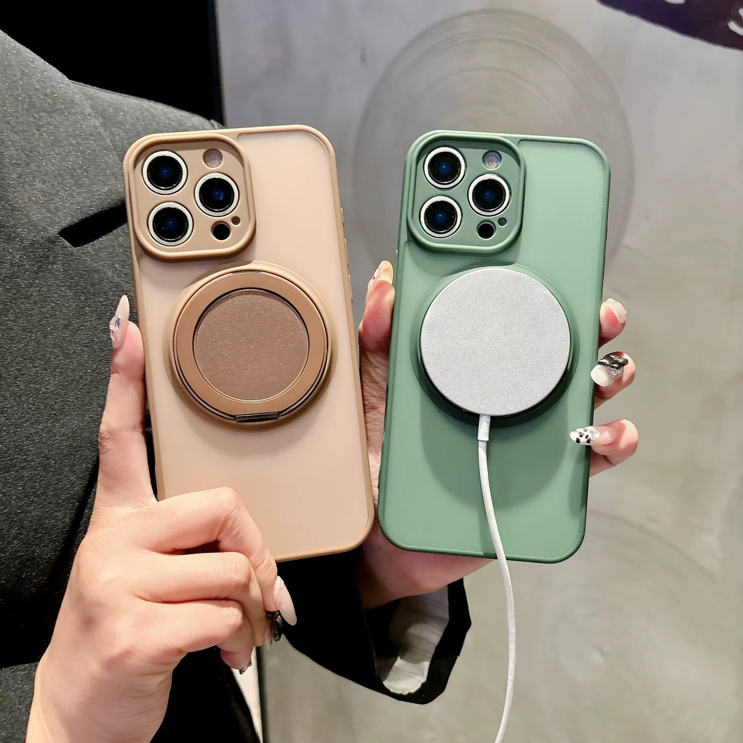 Magnetic Ring Holder Silicone Stand Phone Case for Iphone 15 14 16 plus 11 12 13 16 Pro Max for Magsafe Bumper Soft Back Cover