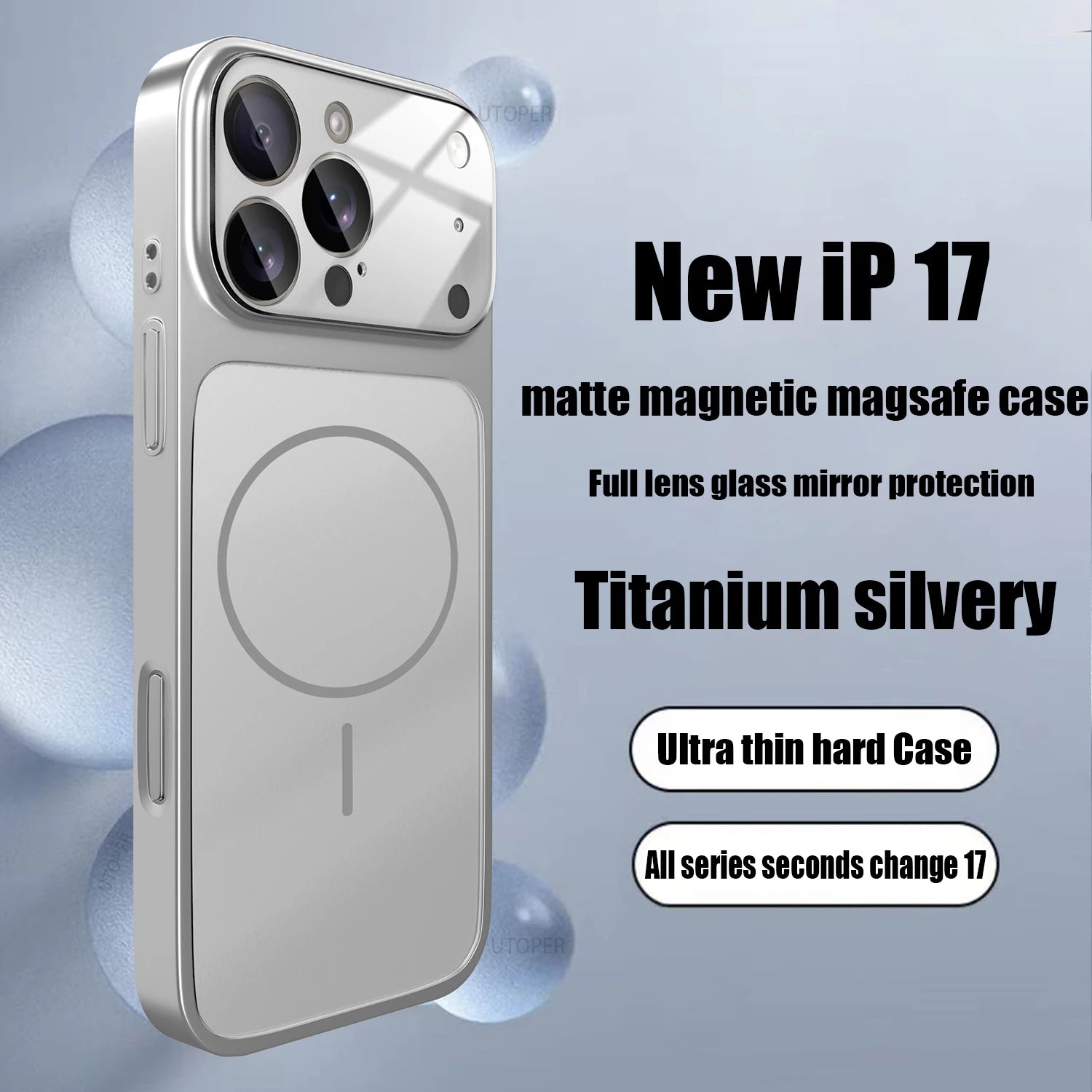 Luxury Large Frame Glass Lens Protect New Phone Case for Iphone 17 Air 16 15 14 13 Pro Max 17 Pro Magsafe Magnetic PC Hard Cover