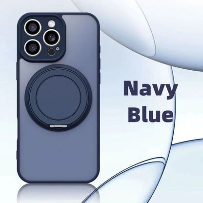 360° Rotating Bracket Magnetic Case for Iphone 17 16 15 13 11 14 12 Pro Max Matte Hard Acrylic Wireless Charge Protection Cover